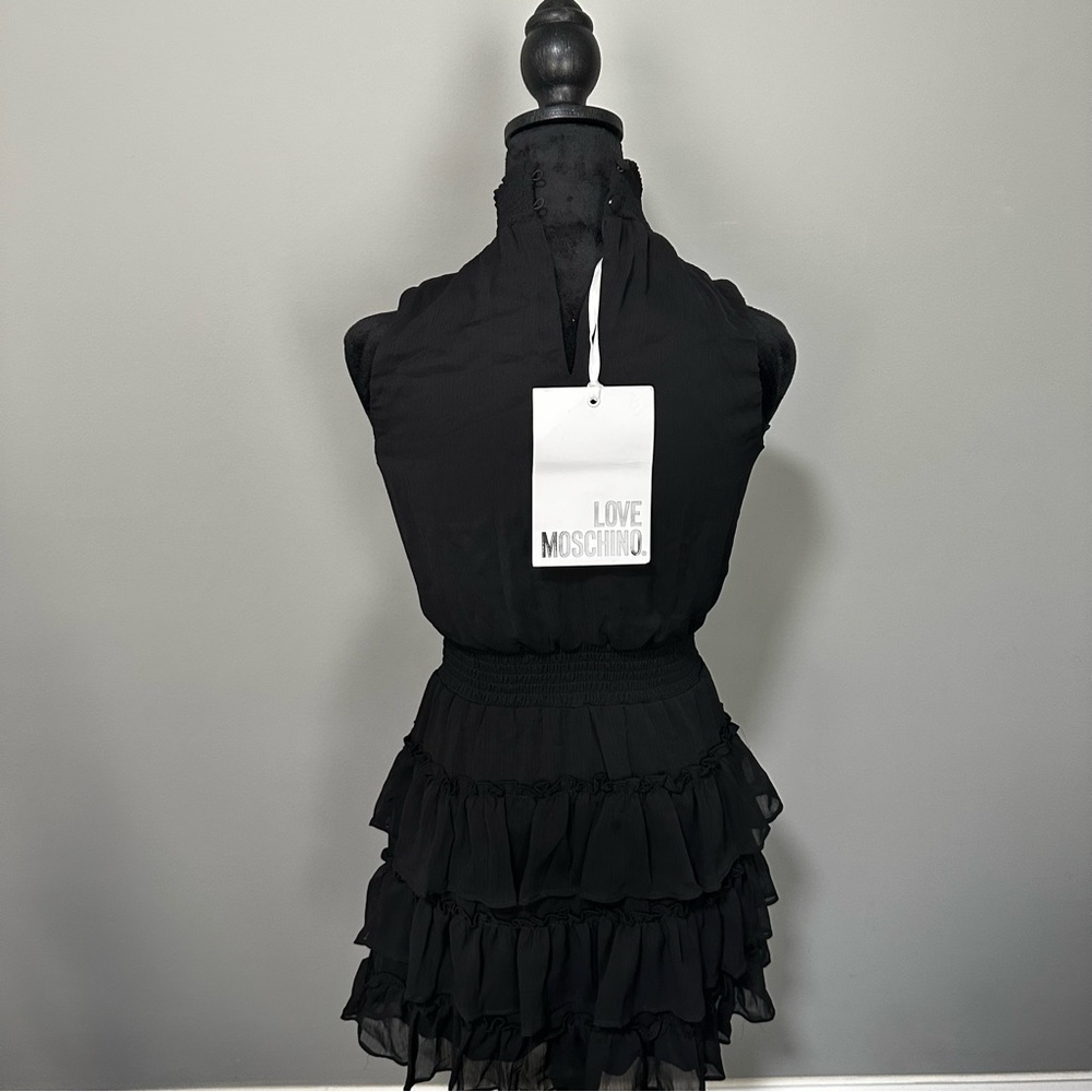 NWT Love Moschino Black Ruffle Dress - Picture 5 of 13